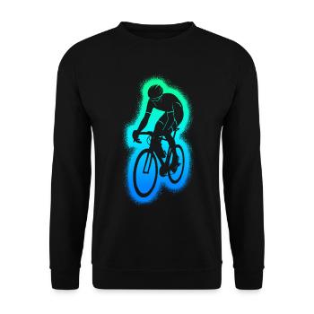 Fahrrad Rennradfahrer Kinder Jungen Herren Rennrad - Unisex Pullover - Schwarz - Vorne - Alina (178cm) & Michal (187cm)