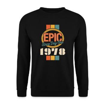 Legendär seit 1978 - Unisex Pullover - Schwarz - Vorne - Alina (178cm) & Michal (187cm)