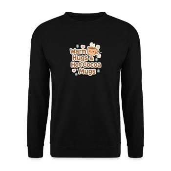 Warm Hugs Cocoa Mug - Unisex Sweatshirt - black - Front - Alina (178cm) & Michal (187cm)