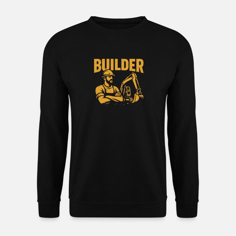 Bauarbeiter Kraftgelb auf Schwarz - Unisex Pullover - Schwarz