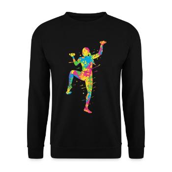Escalade de bloc Grimpeurs colorés Filles Escalade de montagne - Sweat-shirt Unisexe - noir - Devant - Alina (178cm) & Michal (187cm)