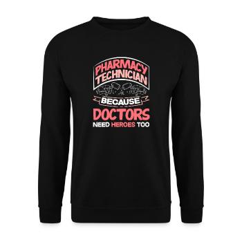 Pharmacist Pharmaceutical Technical - Unisex Sweatshirt - black - Front - Alina (178cm) & Michal (187cm)