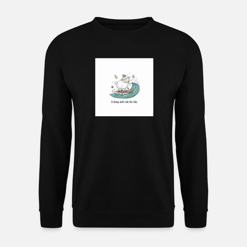 Surfende Schafe - Unisex Pullover - Schwarz