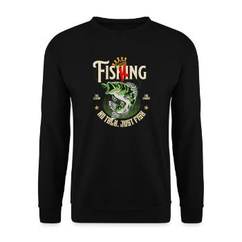 Fish King Angler Design - Unisex Pullover - Schwarz - Vorne - Alina (178cm) & Michal (187cm)