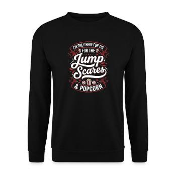 Sursautes et pop-corn - Sweat-shirt Unisexe - noir - Devant - Alina (178cm) & Michal (187cm)