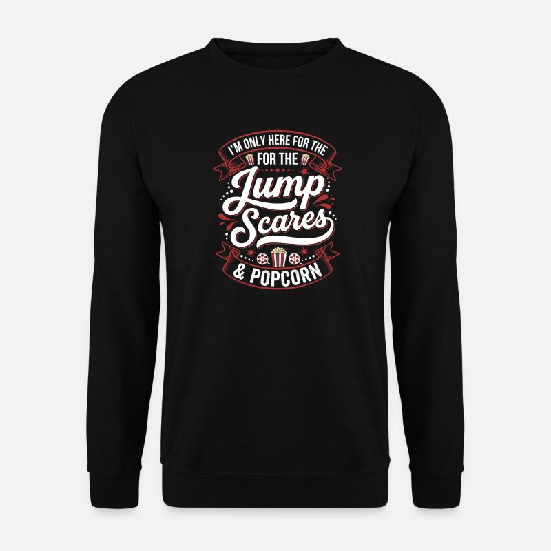 Jump Scares & Popcorn - Unisex Pullover - Schwarz