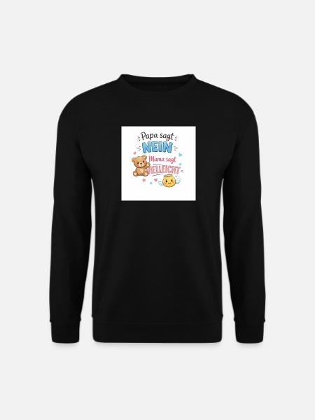 Pappa sier nei, mamma sier kanskje. - Genser unisex - svart