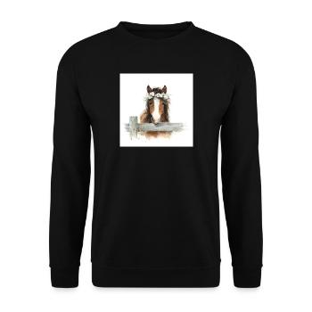 Floral Crowned Horse - Unisex Sweatshirt - black - Front - Alina (178cm) & Michal (187cm)