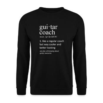Définition d’un coach de guitare drôle : professeur de musique - Sweat-shirt Unisexe - noir - Devant - Alina (178cm) & Michal (187cm)