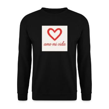 Cœur d’amour Amour Ma vie - Sweat-shirt Unisexe - noir - Devant - Alina (178cm) & Michal (187cm)