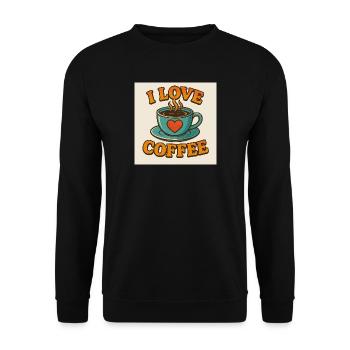 Tasse d’amour au café - Sweat-shirt Unisexe - noir - Devant - Alina (178cm) & Michal (187cm)
