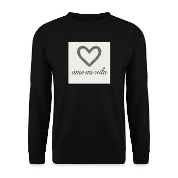 Herz und Lebensfreude - Unisex Pullover - Schwarz - Vorne - Alina (178cm) & Michal (187cm)