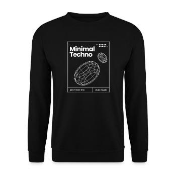 Minimal-Techno-Musik-Sphären-Design - Unisex Pullover - Schwarz - Vorne - Alina (178cm) & Michal (187cm)