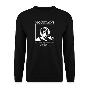 Mountain Range with the Moon - Unisex Sweatshirt - black - Front - Alina (178cm) & Michal (187cm)