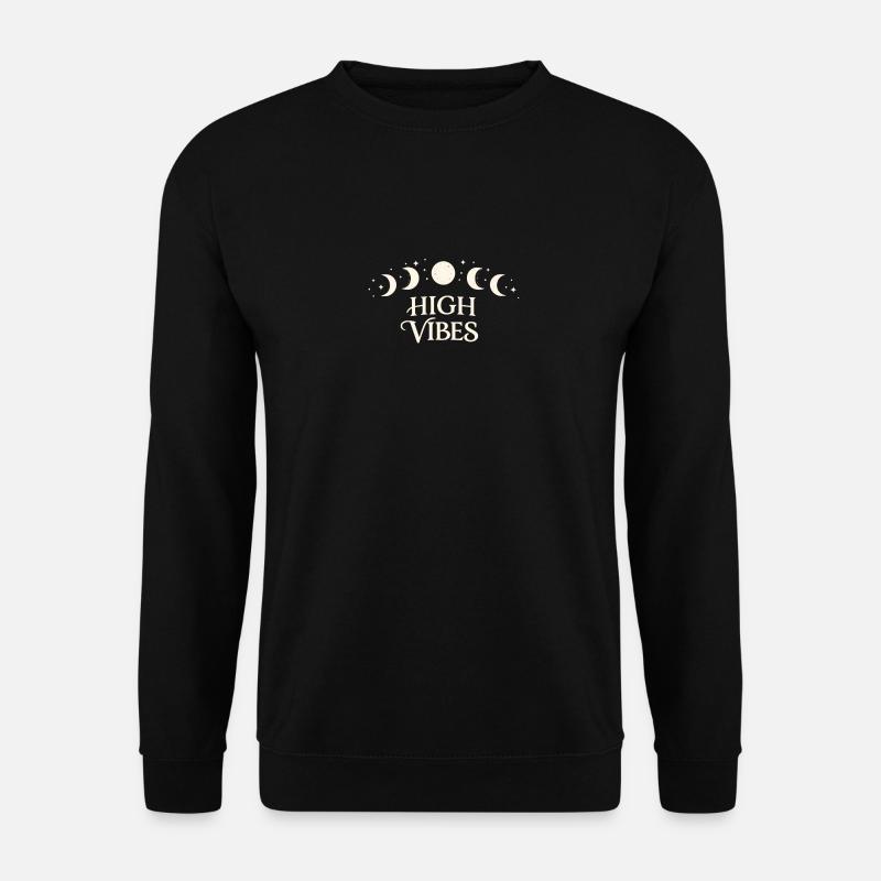 High Vibes Moon Phases Pattern - Unisex Sweatshirt - black