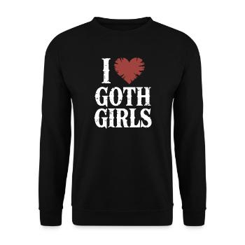 Ich liebe Goth Girls - Unisex Pullover - Schwarz - Vorne - Alina (178cm) & Michal (187cm)