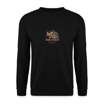 Rhino Strength –No Excuses Gym - Unisex Pullover - Schwarz - Vorne - Alina (178cm) & Michal (187cm)