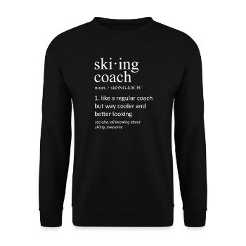 Skitrainer Definition Lustiger Sportslogan - Unisex Pullover - Schwarz - Vorne - Alina (178cm) & Michal (187cm)