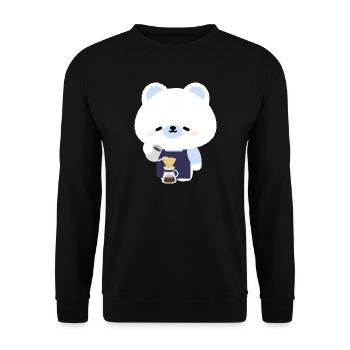 Barista Polar Bear Douillet - Sweat-shirt Unisexe - noir - Devant - Alina (178cm) & Michal (187cm)
