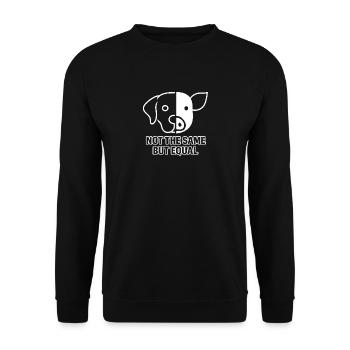 Hund Schwein - Unisex Pullover - Schwarz - Vorne - Alina (178cm) & Michal (187cm)