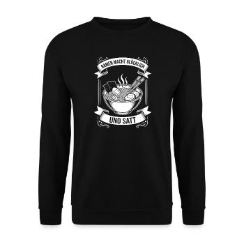 Les ramen vous rendent heureux et rassasié - Sweat-shirt Unisexe - noir - Devant - Alina (178cm) & Michal (187cm)