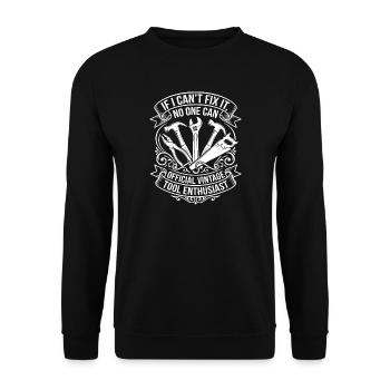 Tool King – Vintage Handwerker - Unisex Pullover - Schwarz - Vorne - Alina (178cm) & Michal (187cm)