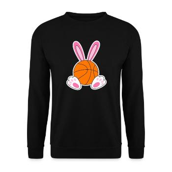 Easter Basketball Bunny Design - Unisex Sweatshirt - black - Front - Alina (178cm) & Michal (187cm)