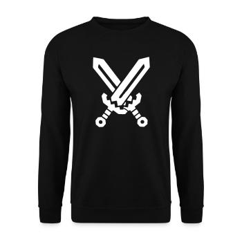 Pixel Swords 8-Bit RPG - Unisex Sweatshirt - black - Front - Alina (178cm) & Michal (187cm)