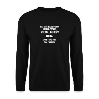 How great are you saying - Unisex Sweatshirt - black - Front - Alina (178cm) & Michal (187cm)