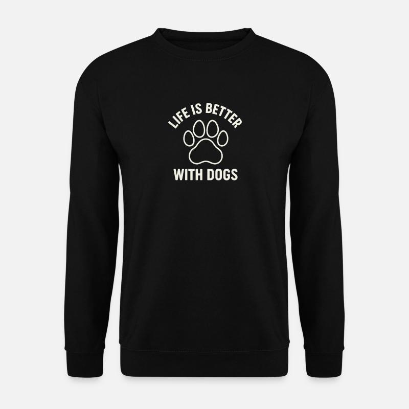 Leben mit Hund: Pfotenliebe - Unisex Pullover - Schwarz