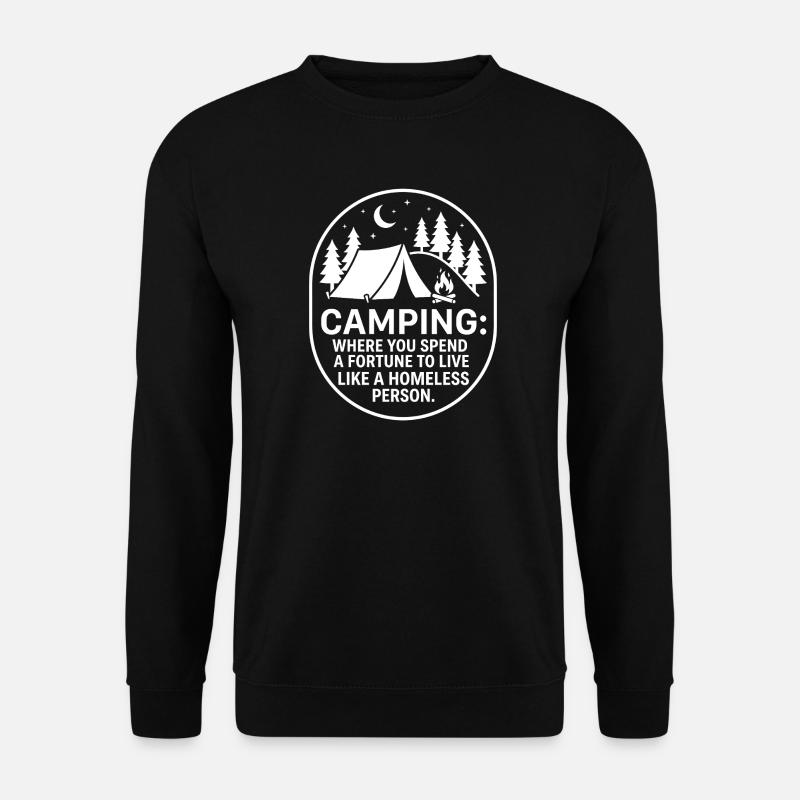Camping Humor: Campfire Silhouette - Unisex Sweatshirt - black