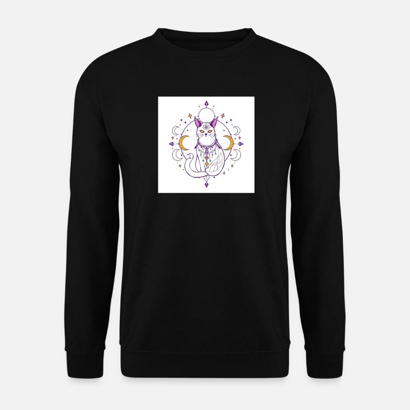 mystisch-Katze-Mond-himmlisch-A - Unisex Pullover - Schwarz