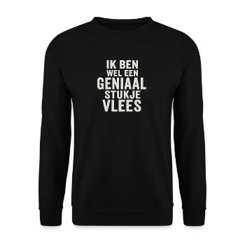 Genius Piece of Meat Typo - Unisex Sweatshirt - black - Front - Alina (178cm) & Michal (187cm)