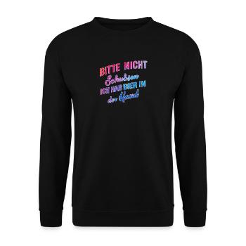 Please don't push, I've got beer in my hand - Unisex Sweatshirt - black - Front - Alina (178cm) & Michal (187cm)
