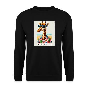 Beach Giraffe with Sunglasses - Unisex Sweatshirt - black - Front - Alina (178cm) & Michal (187cm)