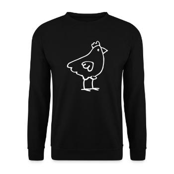 Minimalist chicken line drawing - Unisex Sweatshirt - black - Front - Alina (178cm) & Michal (187cm)