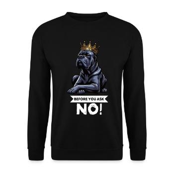 Avant de demander Cane Corso Cane Corsos Corso Corso Héliceur - Sweat-shirt Unisexe - noir - Devant - Alina (178cm) & Michal (187cm)