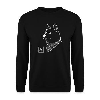 SHIBA Shiba - Japanese Asanoha Bandana Pup - Unisex Sweatshirt - black - Front - Alina (178cm) & Michal (187cm)