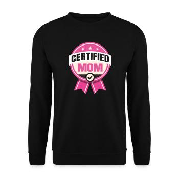 Zertifizierte Mutter – Humorvoller Vater-Design - Unisex Pullover - Schwarz - Vorne - Alina (178cm) & Michal (187cm)