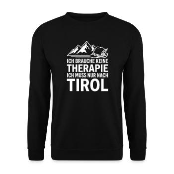 Tirol Urlaubs Spruch Tiroler Berge Wandern - Unisex Pullover - Schwarz - Vorne - Alina (178cm) & Michal (187cm)