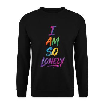 I Am So Lonely Say Colorful Text Painting Print - Unisex Sweatshirt - black - Front - Alina (178cm) & Michal (187cm)