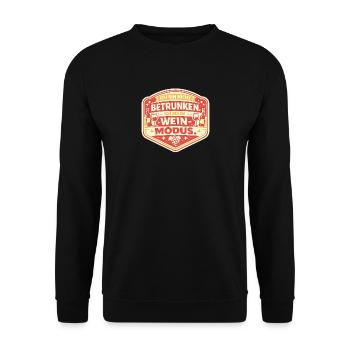 Weinmodus Badge - Unisex Pullover - Schwarz - Vorne - Alina (178cm) & Michal (187cm)