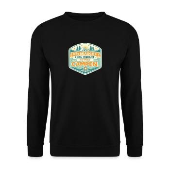 Ich Muss Campen Therapie Ade - Unisex Pullover - Schwarz - Vorne - Alina (178cm) & Michal (187cm)