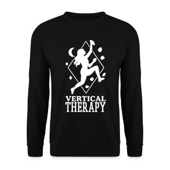 Vertical Therapy: Bouldering & Climbing Boho Design - Unisex Sweatshirt - black - Front - Alina (178cm) & Michal (187cm)