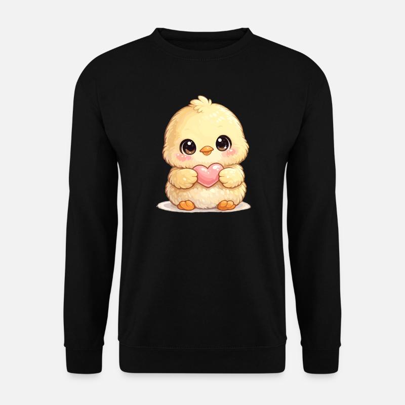 Cuddly chick with heart - Unisex Sweatshirt - black