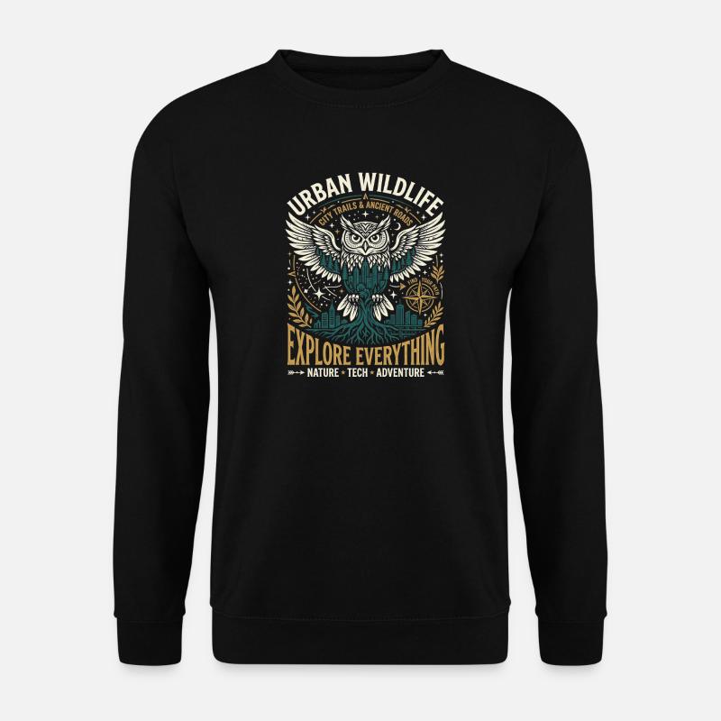 Urban Wildlife Owl - Unisex Pullover - Schwarz