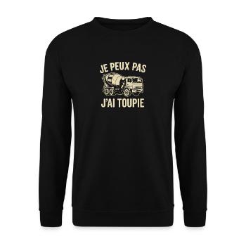 Je peux Pas J'ai toupie Cadeau Homme Camion  - Sweat-shirt Unisexe - noir - Devant - Alina (178cm) & Michal (187cm)