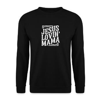Jesus Lieben Mama Motiv Glaube Gott Kirche Bibel - Unisex Pullover - Schwarz - Vorne - Alina (178cm) & Michal (187cm)