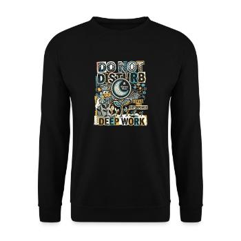 Deep Work Focus - Unisex Sweatshirt - black - Front - Alina (178cm) & Michal (187cm)