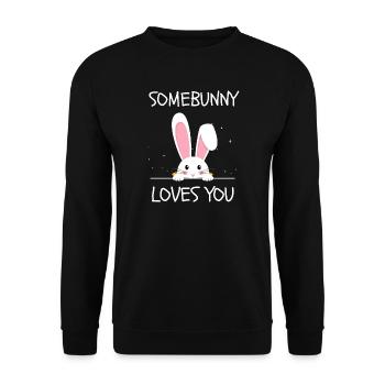 Quelqu’un t’aime Petit lapin mignon - Sweat-shirt Unisexe - noir - Devant - Alina (178cm) & Michal (187cm)